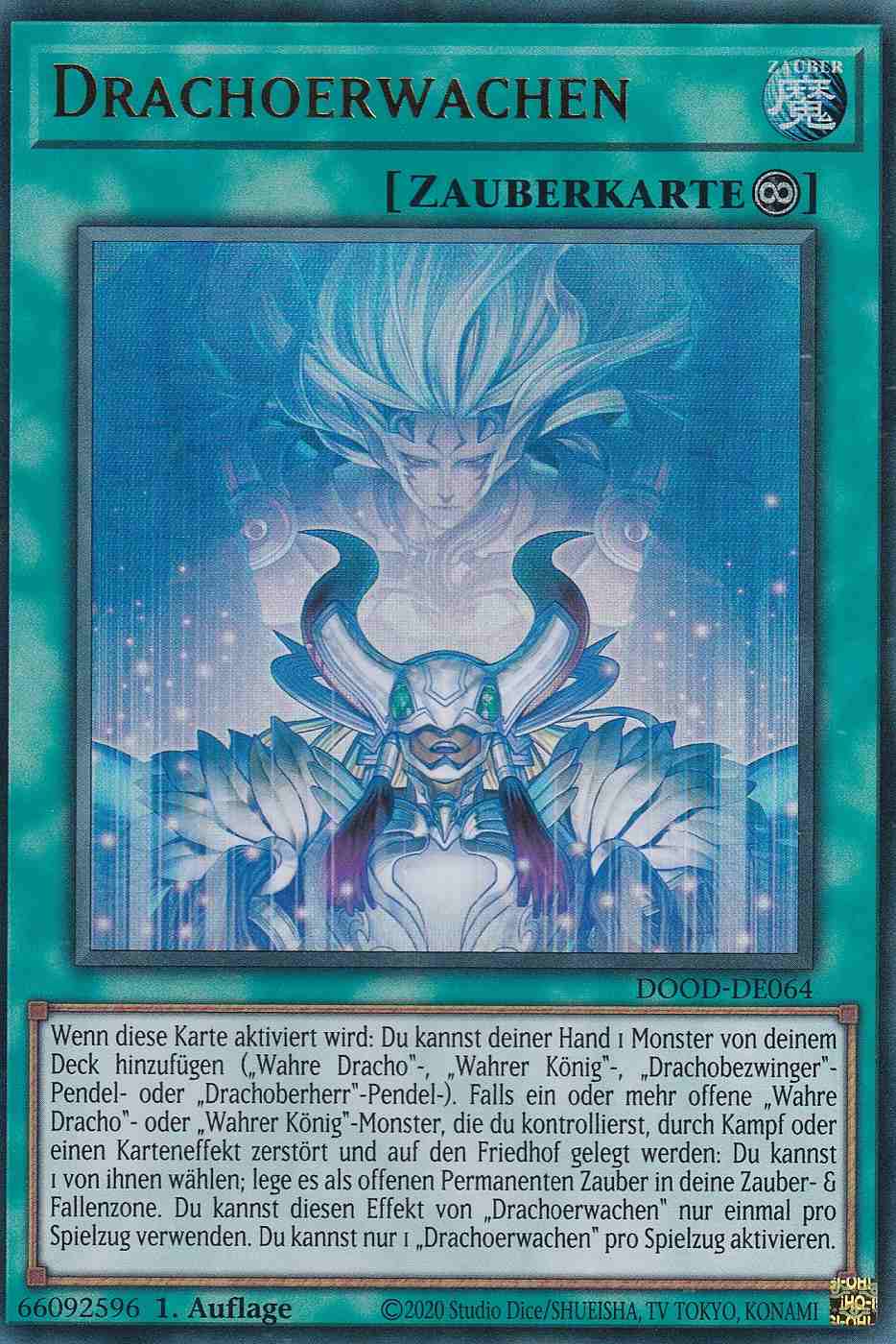 Drachoerwachen DOOD-DE064 ist in Ultra Rare Yu-Gi-Oh Karte aus Doom of Dimensions 1.Auflage