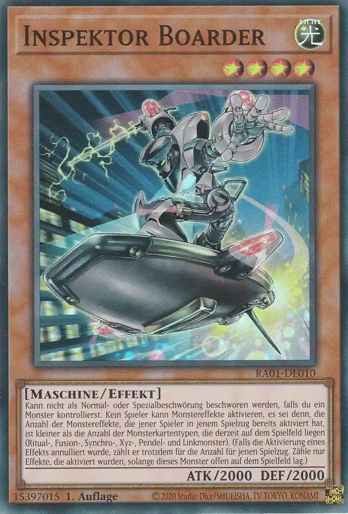 Inspektor Boarder RA01-DE010 ist in Super Rare Yu-Gi-Oh Karte aus 25th Anniversary Rarity Collection 1.Auflage