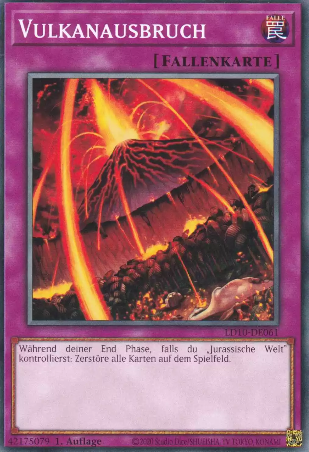 Vulkanausbruch LD10-DE061 ist in Common Yu-Gi-Oh Karte aus Legendary Duelists Soulburning Volcano 1.Auflage