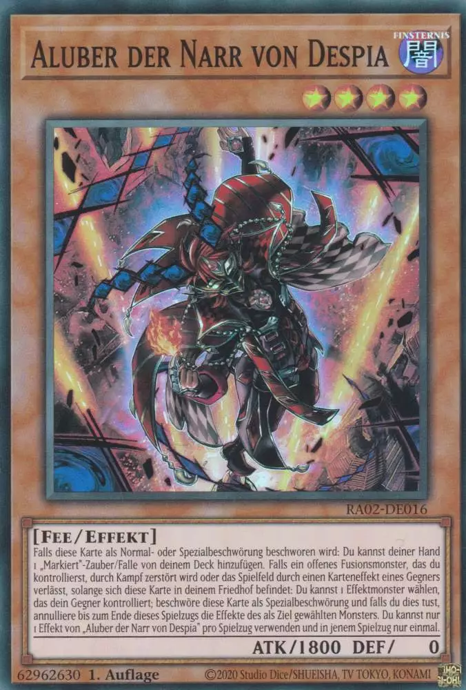 Aluber der Narr von Despia RA02-DE016 ist in Super Rare Yu-Gi-Oh Karte aus 25th Anniversary Rarity Collection 2 1.Auflage