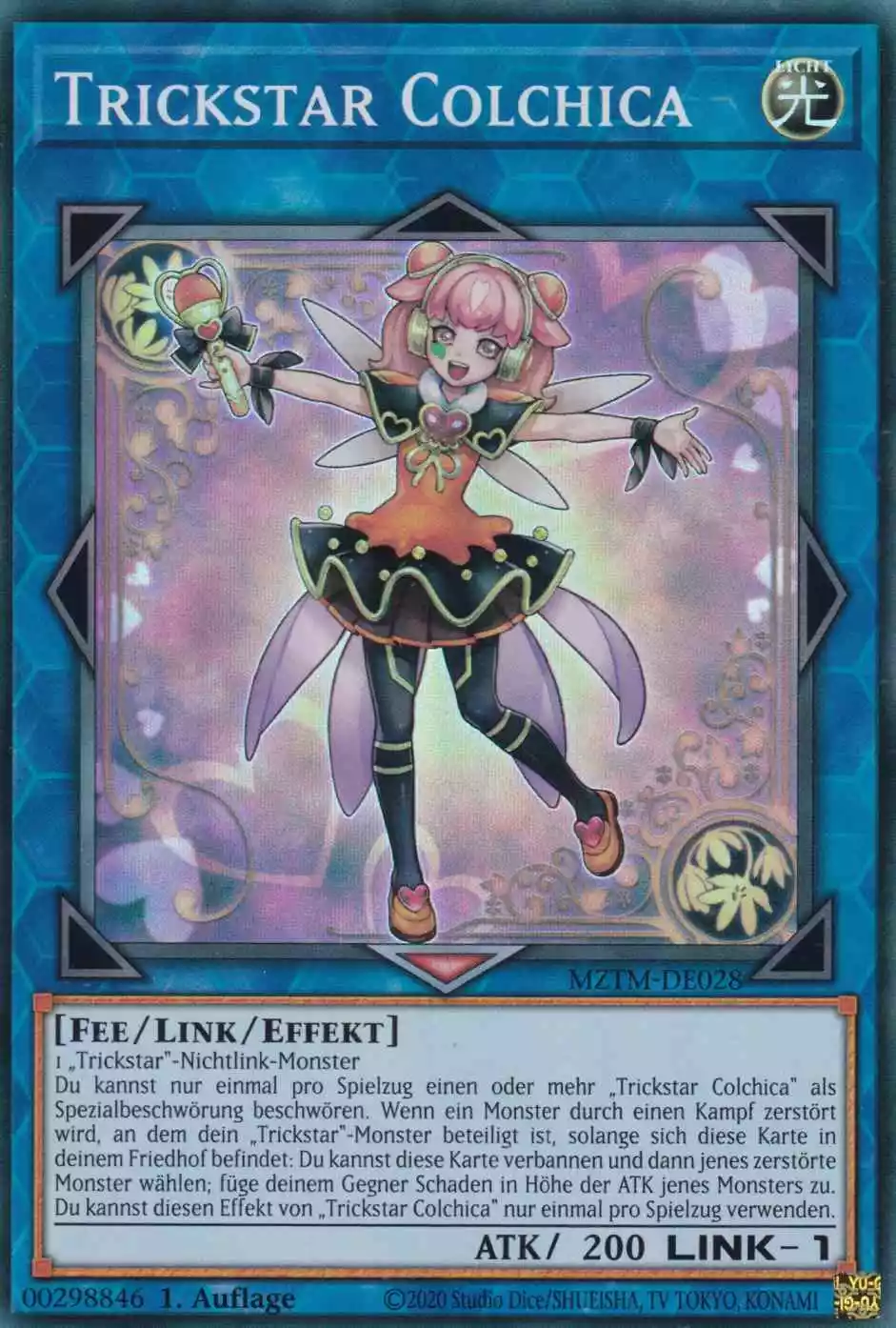 Trickstar Colchica MZTM-DE028 ist in Super Rare Yu-Gi-Oh Karte aus Maze of the Master 1.Auflage