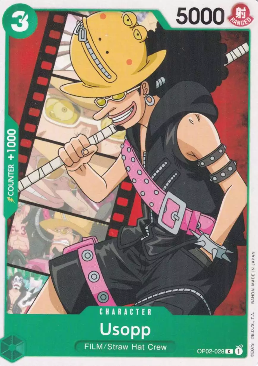 Usopp OP02-028 ist in Common. Die One Piece Karte ist aus Paramount War OP-02 in Normal Art.