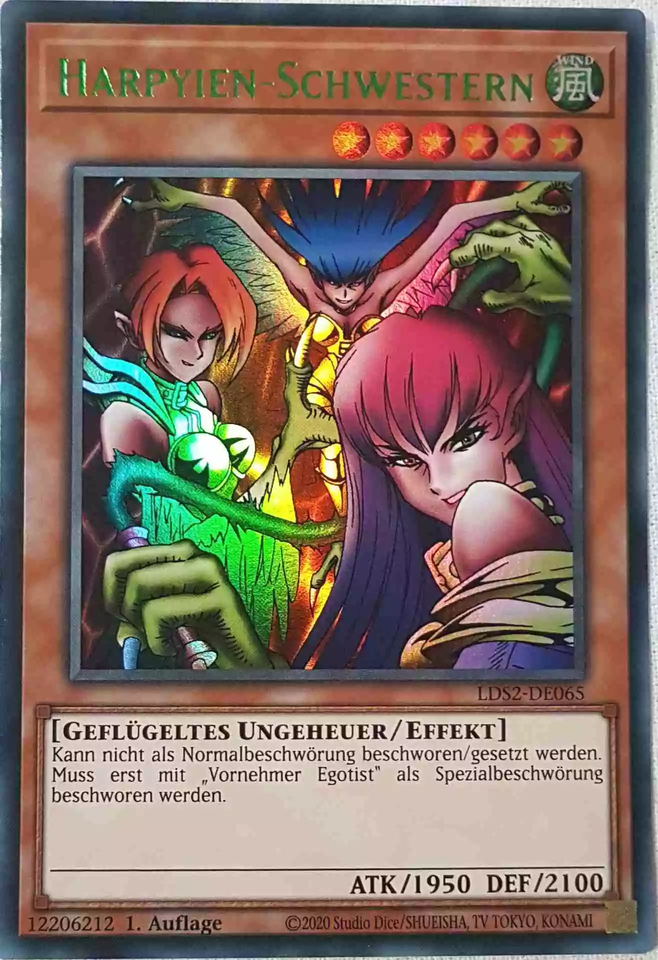 Harpyien-Schwestern (grün) LDS2-DE065 ist in Colorful Ultra Rare Yu-Gi-Oh Karte aus Legendary Duelists: Season 2 1.Auflage