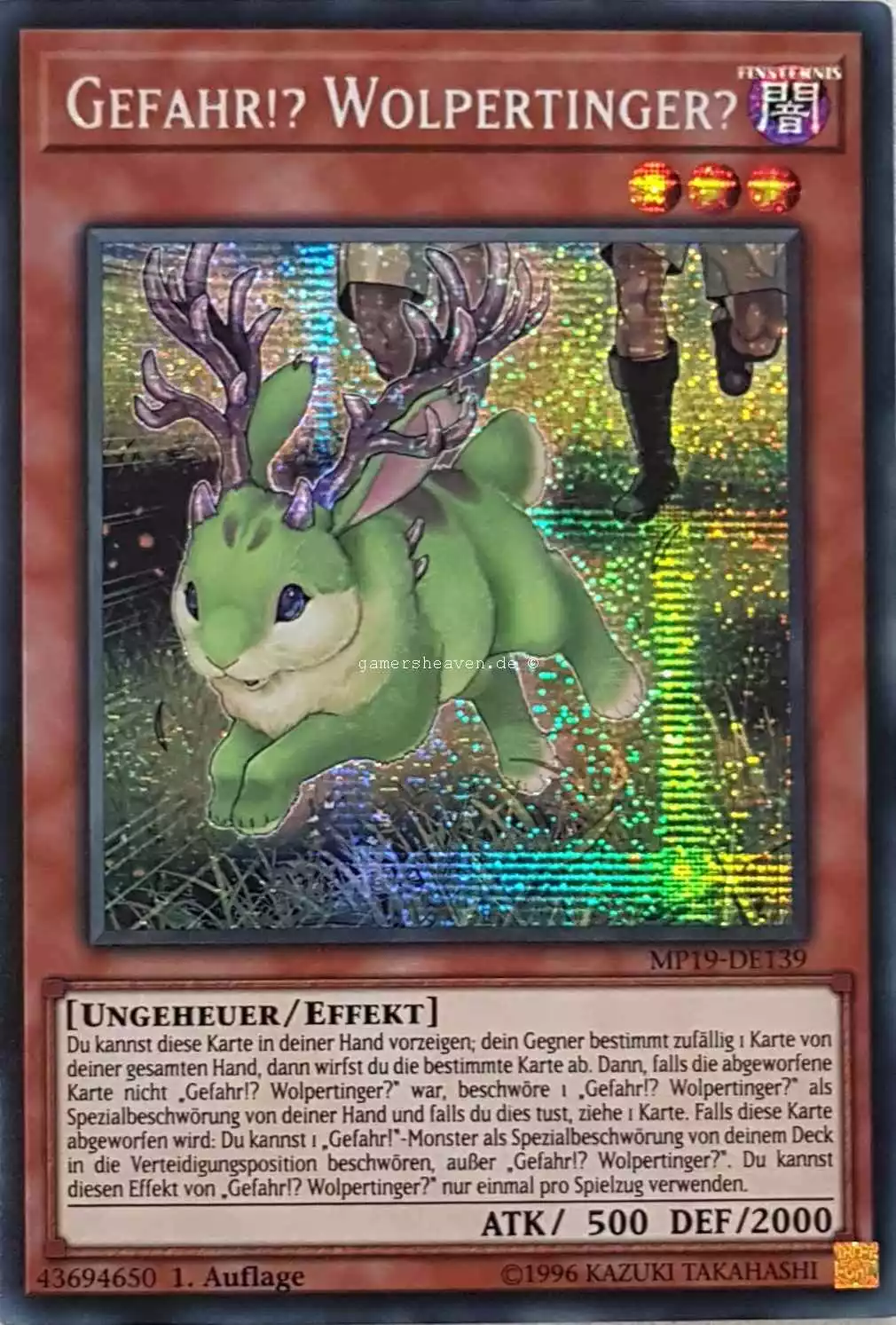 Gefahr!? Wolpertinger? MP19-DE139 ist in Prismatic Secret Rare aus Gold Sarcophagus Tin 2019 1.Auflage