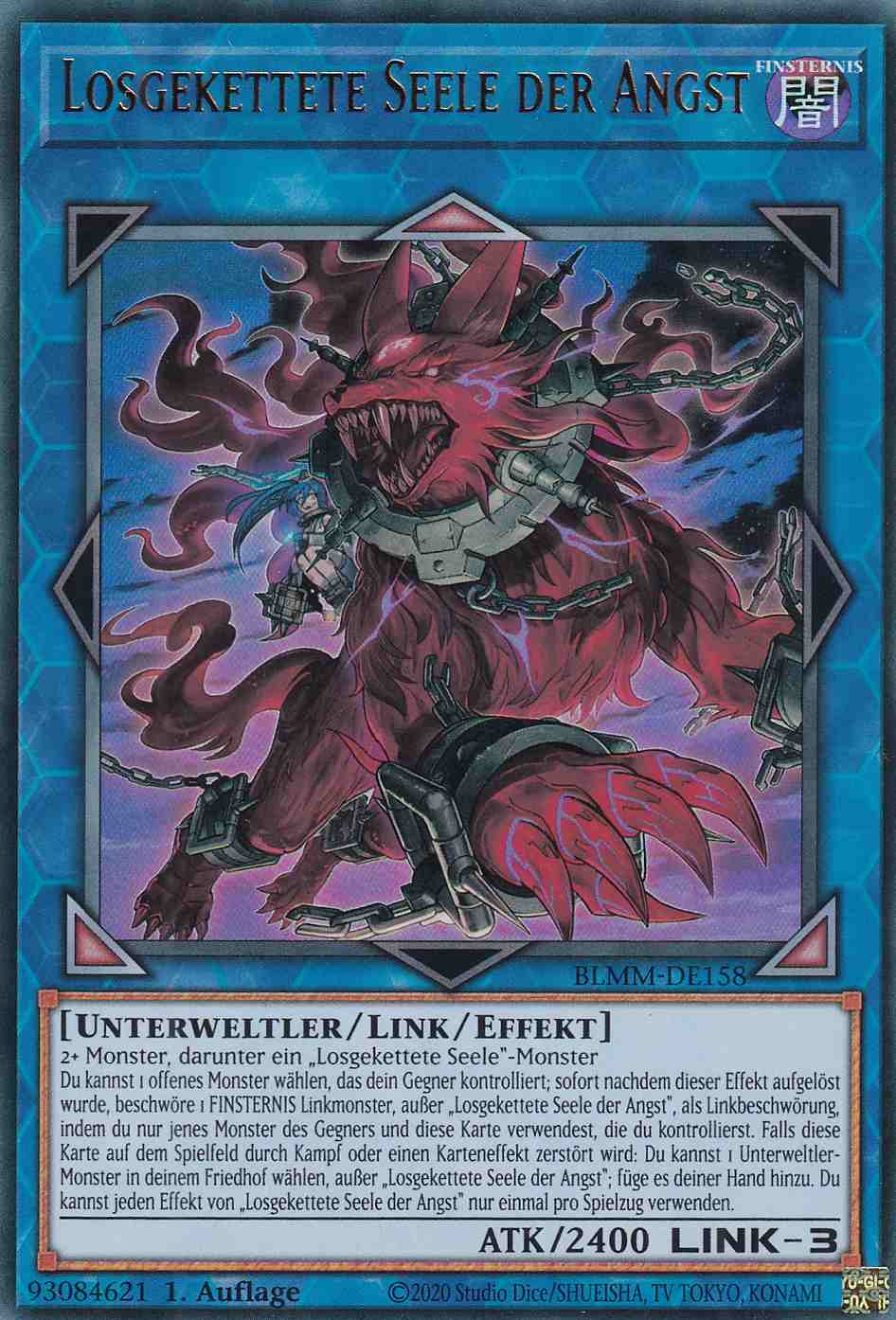 Losgekettete Seele der Angst BLMM-DE158 ist in Ultra Rare Yu-Gi-Oh Karte aus Battles of Legend Monster Mayhem 1.Auflage