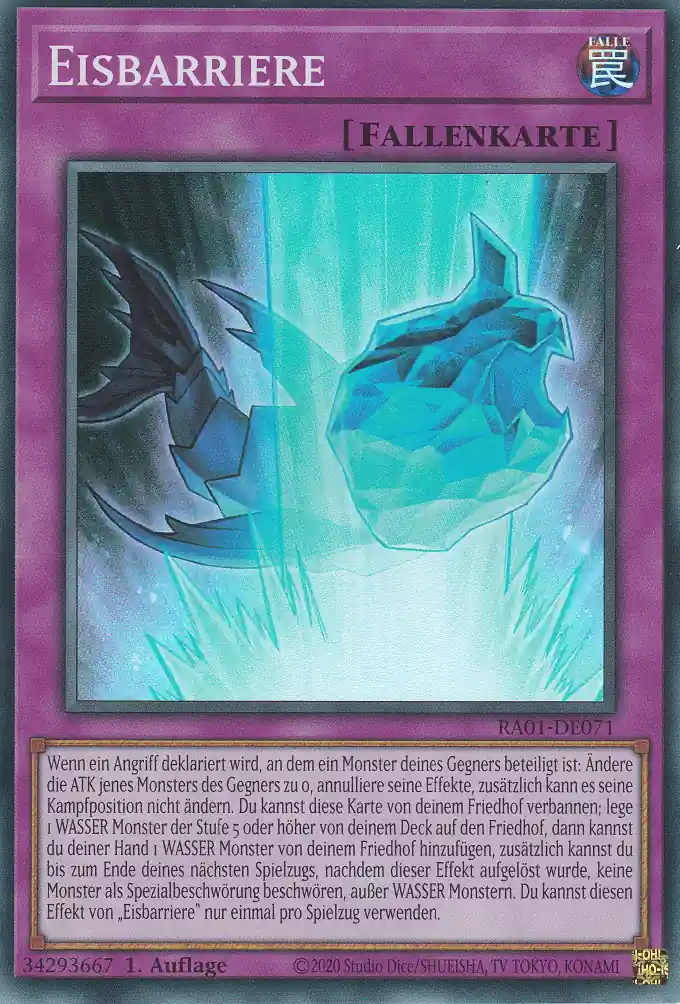 Eisbarriere RA01-DE071 ist in Super Rare Yu-Gi-Oh Karte aus 25th Anniversary Rarity Collection 1.Auflage