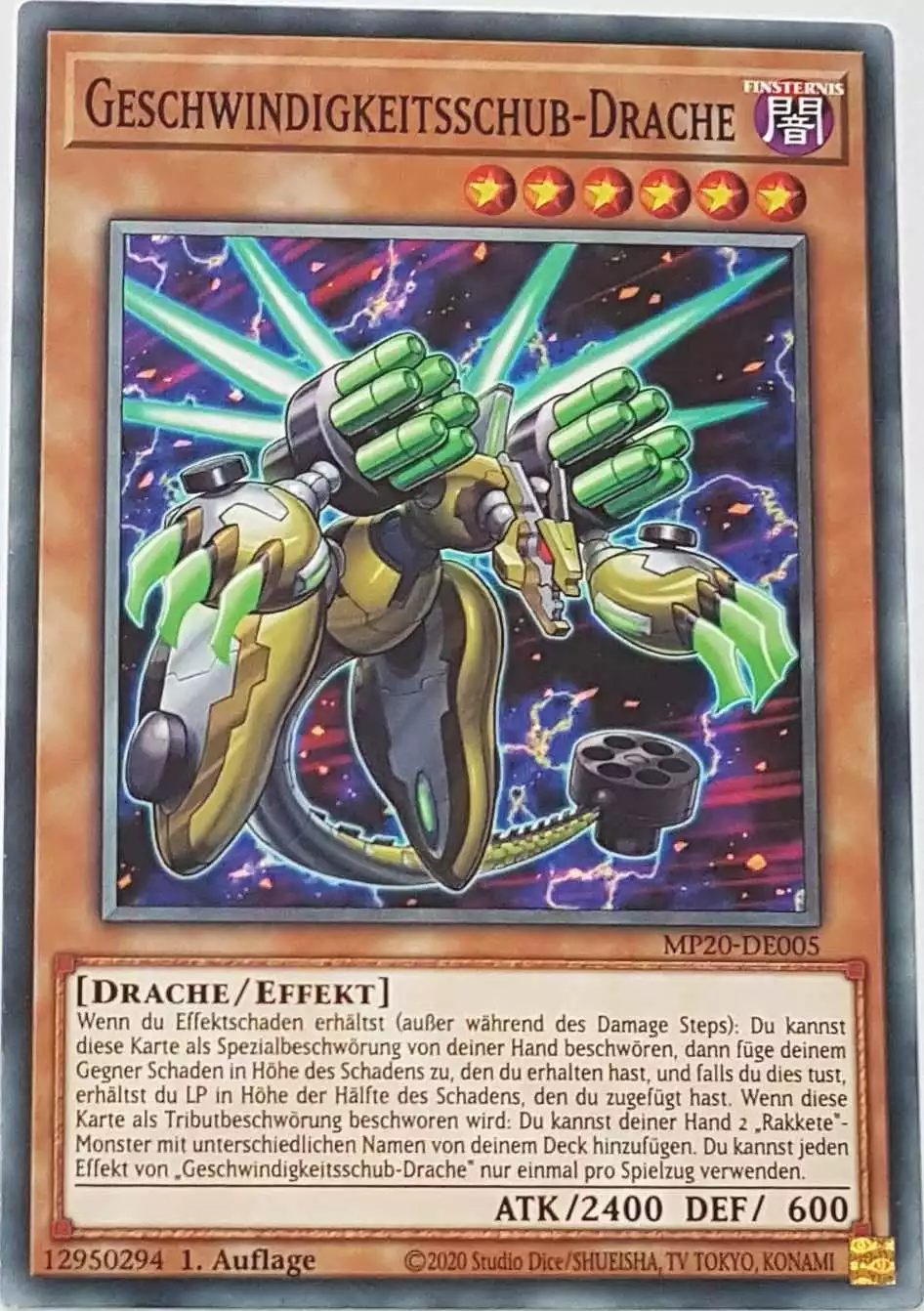 Geschwindigkeitsschub-Drache MP20-DE005 ist in Common Yu-Gi-Oh Karte aus 2020 Tin of Lost Memories 1.Auflage