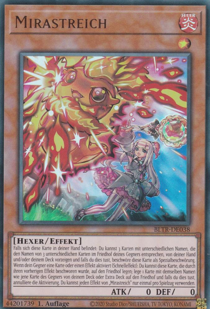 Mirastreich BLTR-DE038 ist in Ultra Rare Yu-Gi-Oh Karte aus Battles of Legend Terminal Revenge 1.Auflage