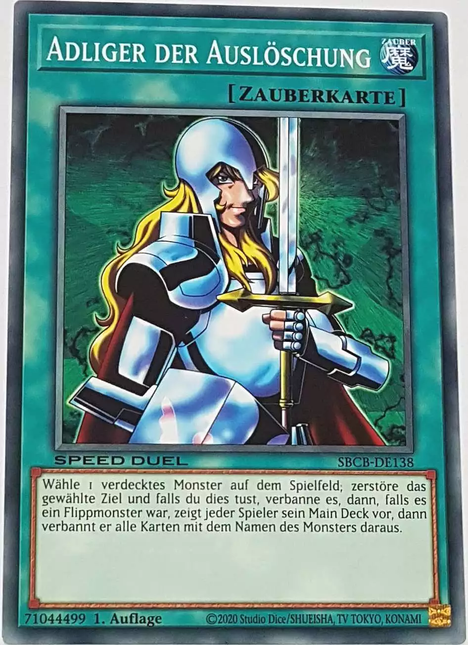 Adliger der Auslöschung SBCB-DE138 ist in Common Yu-Gi-Oh Karte aus Speed Duel Battle City Box 1. Auflage