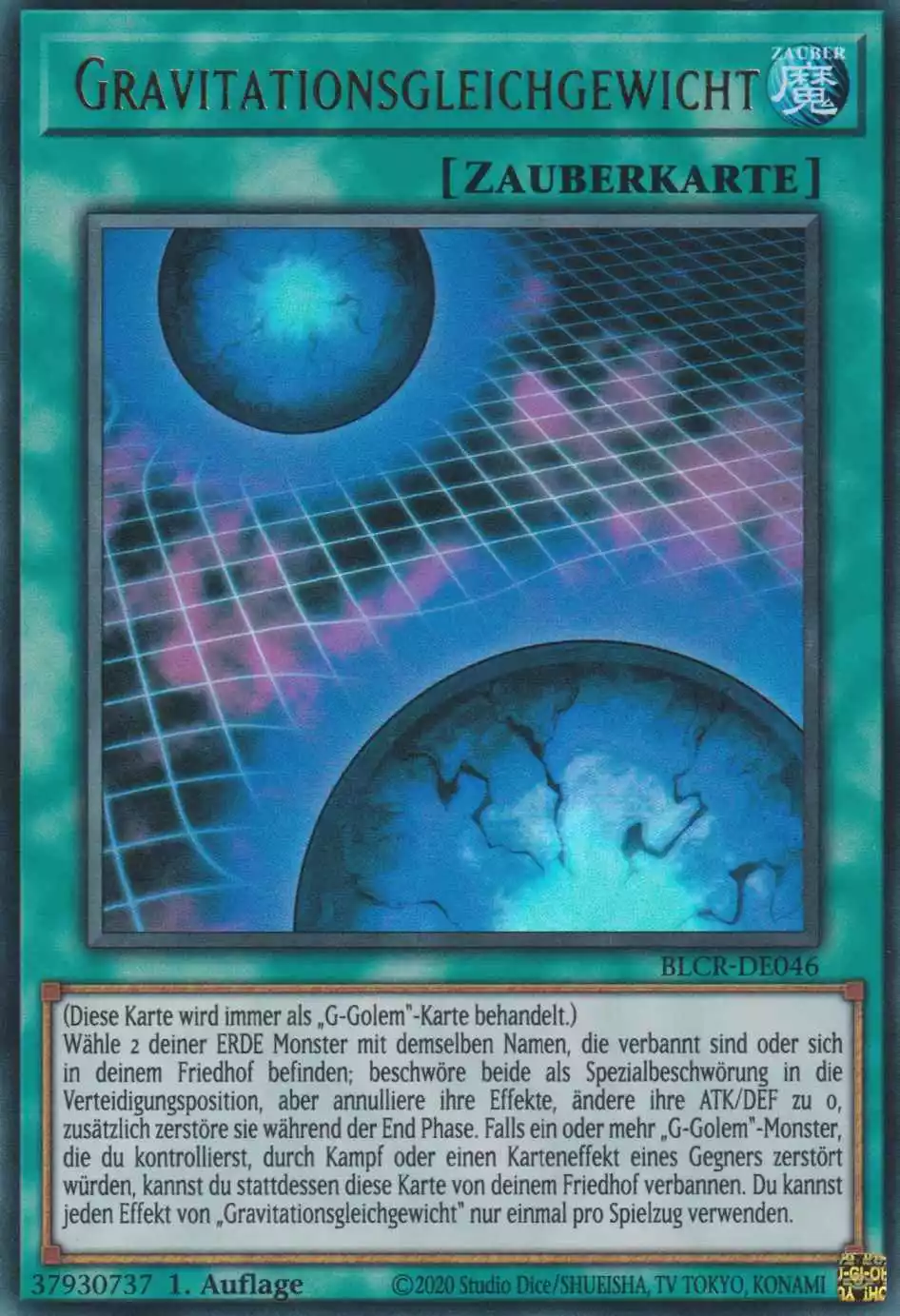 Gravitationsgleichgewicht BLCR-DE046 ist in Ultra Rare Yu-Gi-Oh Karte aus Battles of Legend Crystal Revenge 1.Auflage