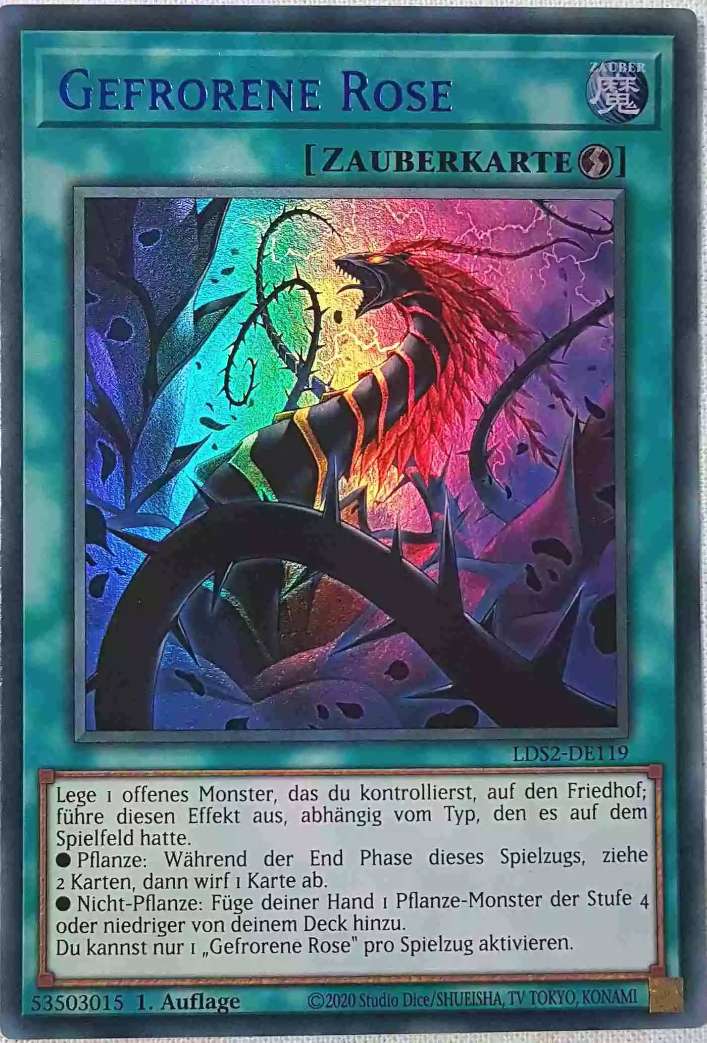 Gefrorene Rose (blau) LDS2-DE119 ist in Colorful Ultra Rare Yu-Gi-Oh Karte aus Legendary Duelists: Season 2 1.Auflage