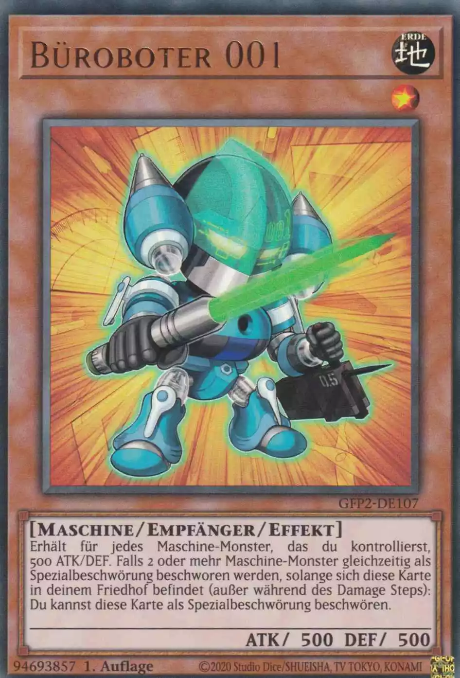 gfp2-de107-bueroboter-001-ultra-rare-ghosts-from-the-past-the-2nd-haunting Büroboter 001 GFP2-DE107 ist in Ultra Rare Yu-Gi-Oh Karte aus Ghosts from the Past The 2nd Haunting 1.Auflage