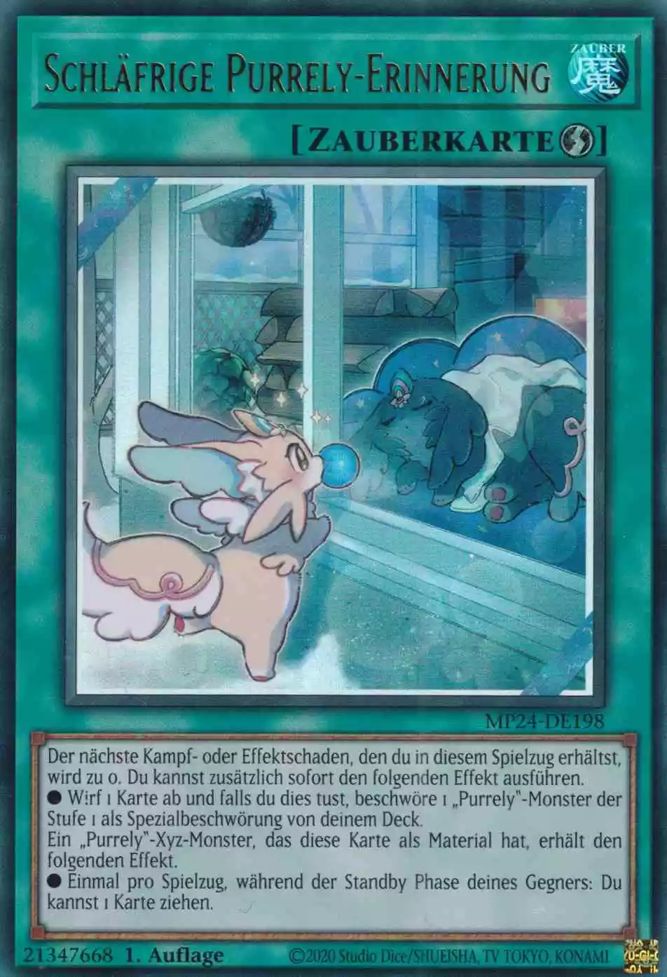 Schläfrige Purrely-Erinnerung Ultra Rare MP24-DE198 Yugioh Karte Schläfrige Purrely-Erinnerung MP24-DE198 ist in Ultra Rare Yu-Gi-Oh Karte aus 25th Anniversary Tin Dueling Mirrors 1.Auflage