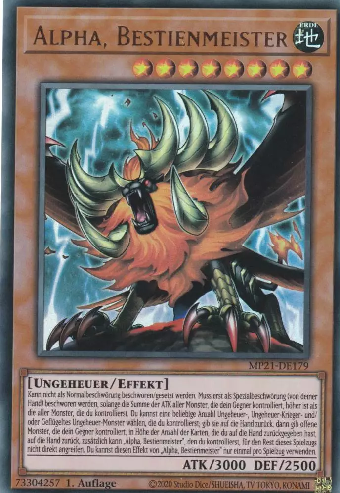 mp21-de179-alpha-bestienmeister-ultra-rare-tin-of-ancient-battles Alpha, Bestienmeister MP21-DE179 ist in Ultra Rare Yu-Gi-Oh Karte aus Tin of Ancient Battles 1.Auflage