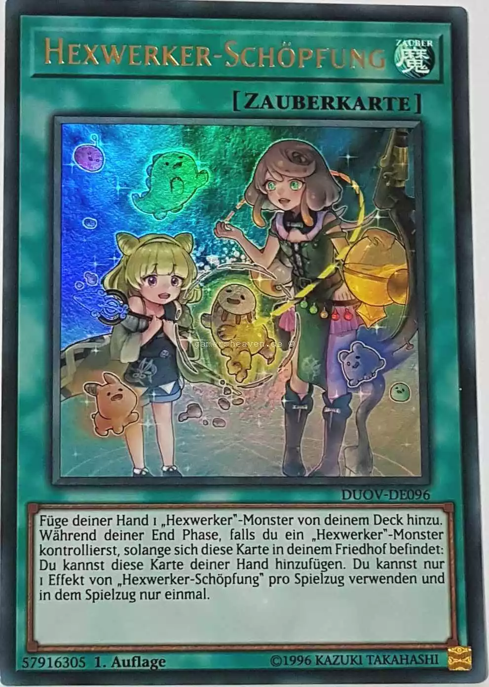 Hexwerker-Schöpfung DUOV-DE096 ist in Ultra Rare Yu-Gi-Oh Karte aus Duel Overload 1.Auflage