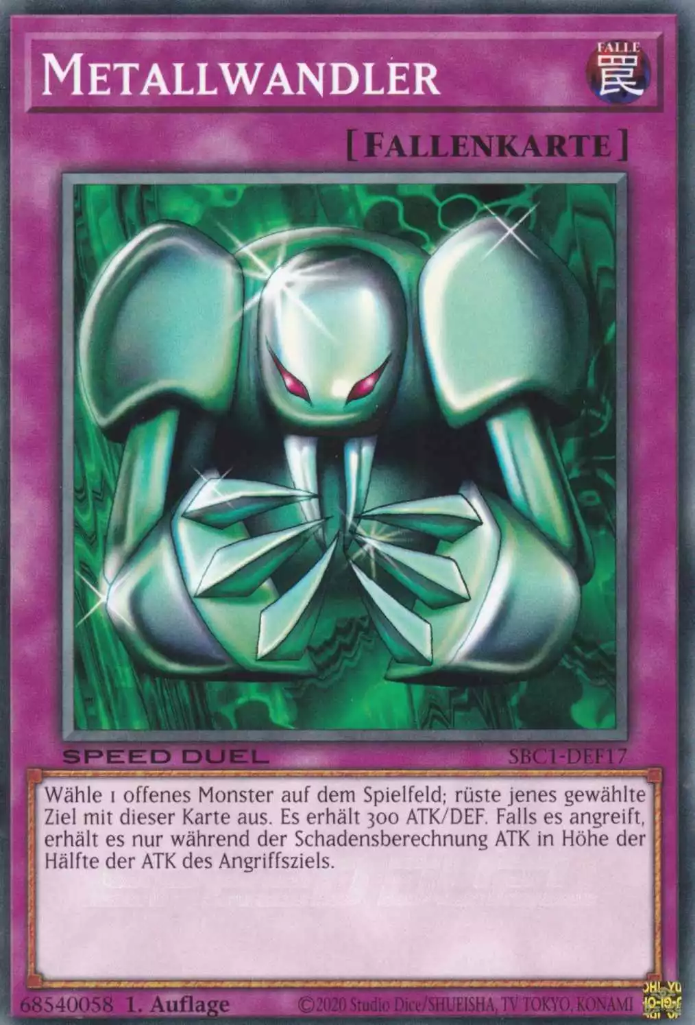 Metallwandler SBC1-DEF17 ist in Common Yu-Gi-Oh Karte aus Streets of Battle City 1.Auflage