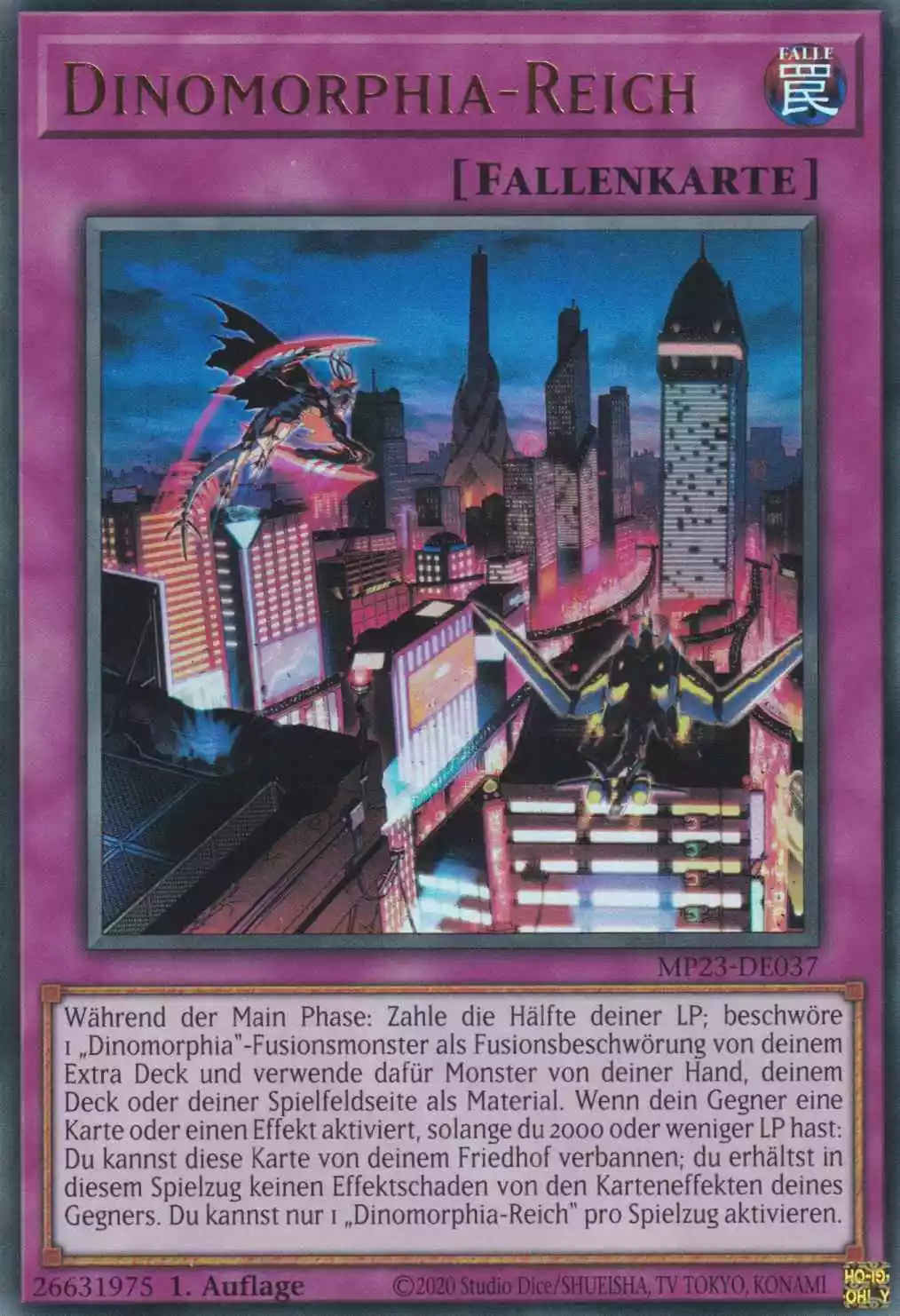 Dinomorphia-Reich MP23-DE037 ist in Ultra Rare Yu-Gi-Oh Karte aus 25th Anniversary Tin Dueling Heroes 1.Auflage