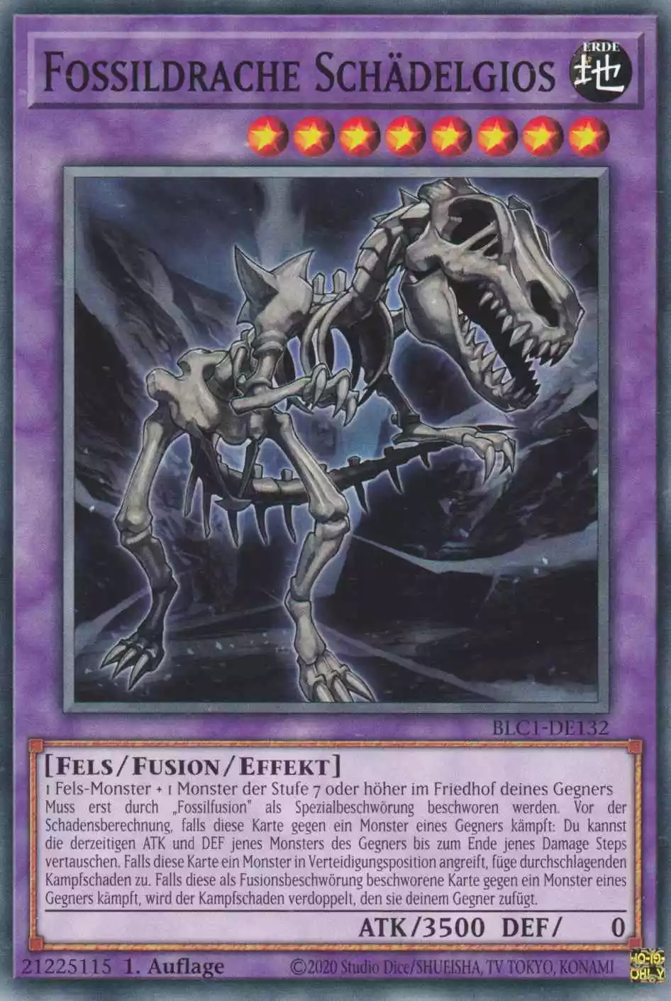 Fossildrache Schädelgios BLC1-DE132 ist in Common Yu-Gi-Oh Karte aus Battles of Legend Chapter 1 1.Auflage