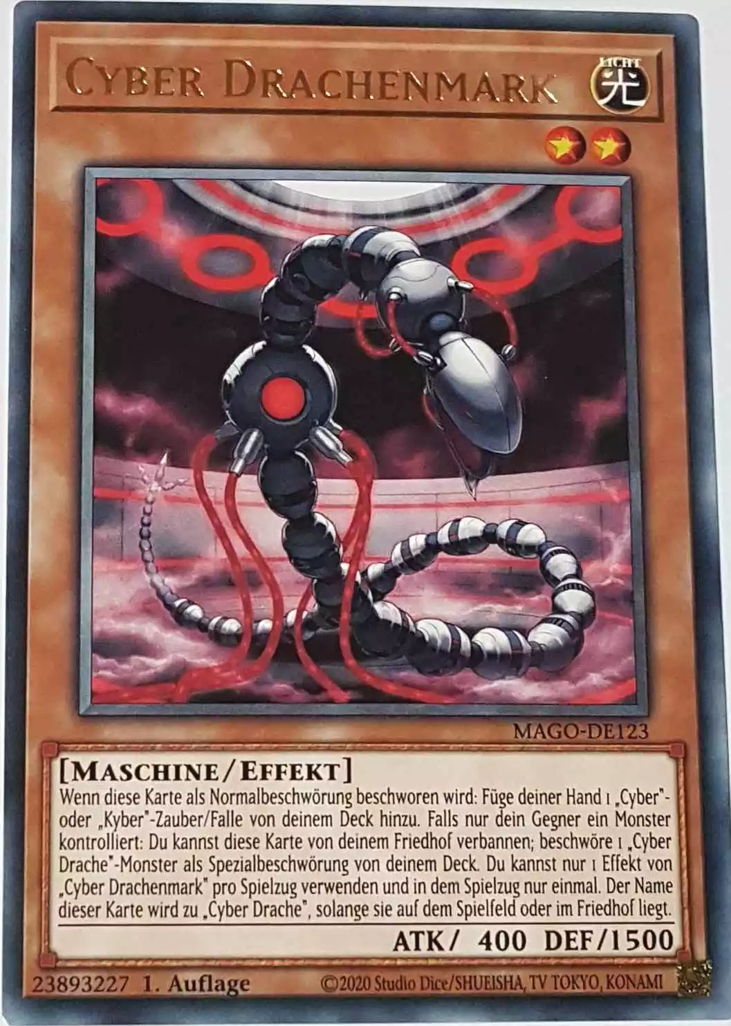 Cyber Drachenmark MAGO-DE123 ist in Gold Rare Yu-Gi-Oh Karte aus Maximum Gold 1. Auflage