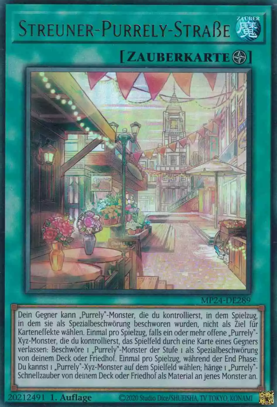 Streuner-Purrely-Straße MP24-DE289 ist in Ultra Rare Yu-Gi-Oh Karte aus 25th Anniversary Tin Dueling Mirrors 1.Auflage