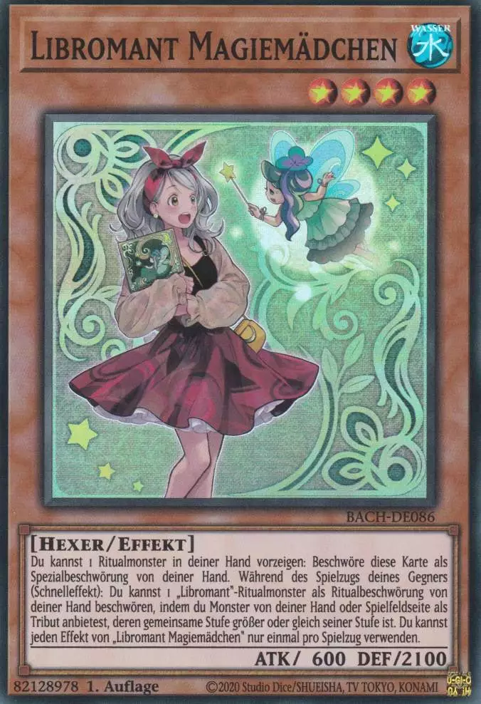 Libromant Magiemädchen BACH-DE086 ist in Super Rare Yu-Gi-Oh Karte aus Battle of Chaos 1.Auflage