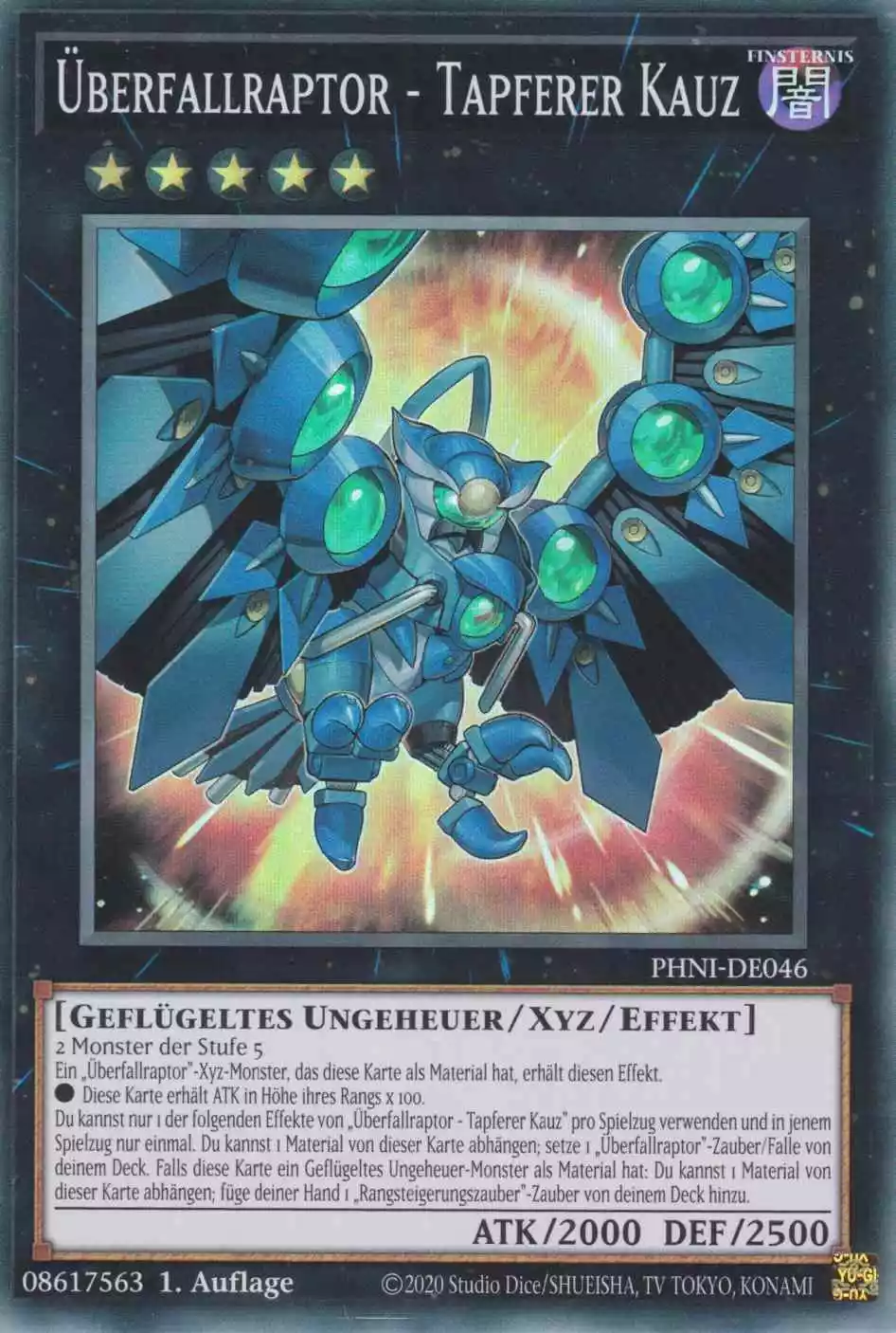 Überfallraptor - Tapferer Kauz PHNI-DE046 ist in Super Rare Yu-Gi-Oh Karte aus Phantom Nightmare 1.Auflage