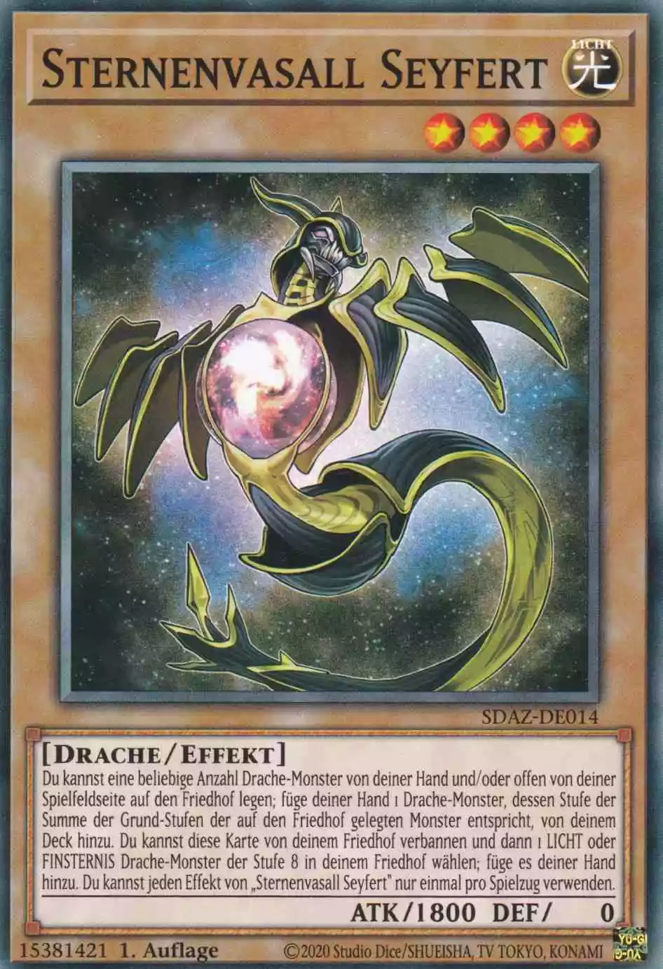 Sternenvasall Seyfert SDAZ-DE014 ist in Common Yu-Gi-Oh Karte aus Structure Deck Albaz Strike 1.Auflage