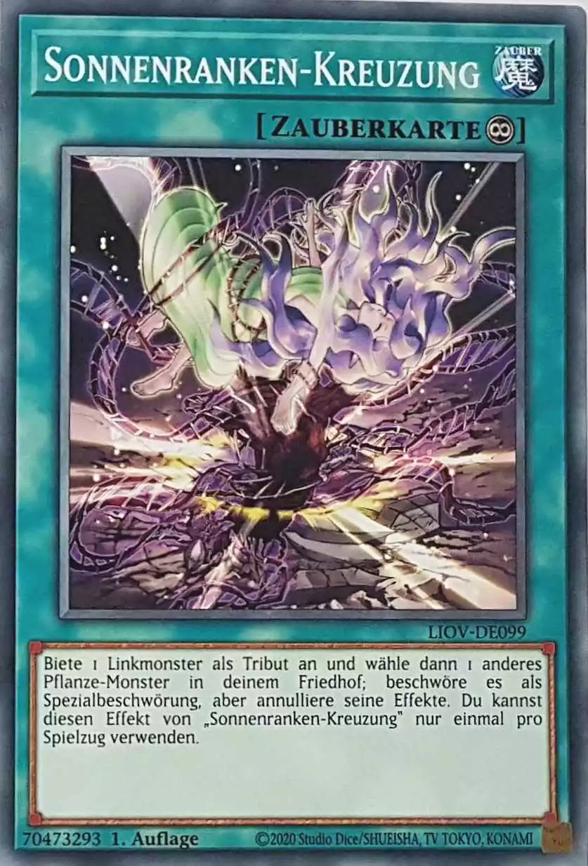 Sonnenranken-Kreuzung LIOV-DE099 ist in Common Yu-Gi-Oh Karte aus Lightning Overdrive 1.Auflage