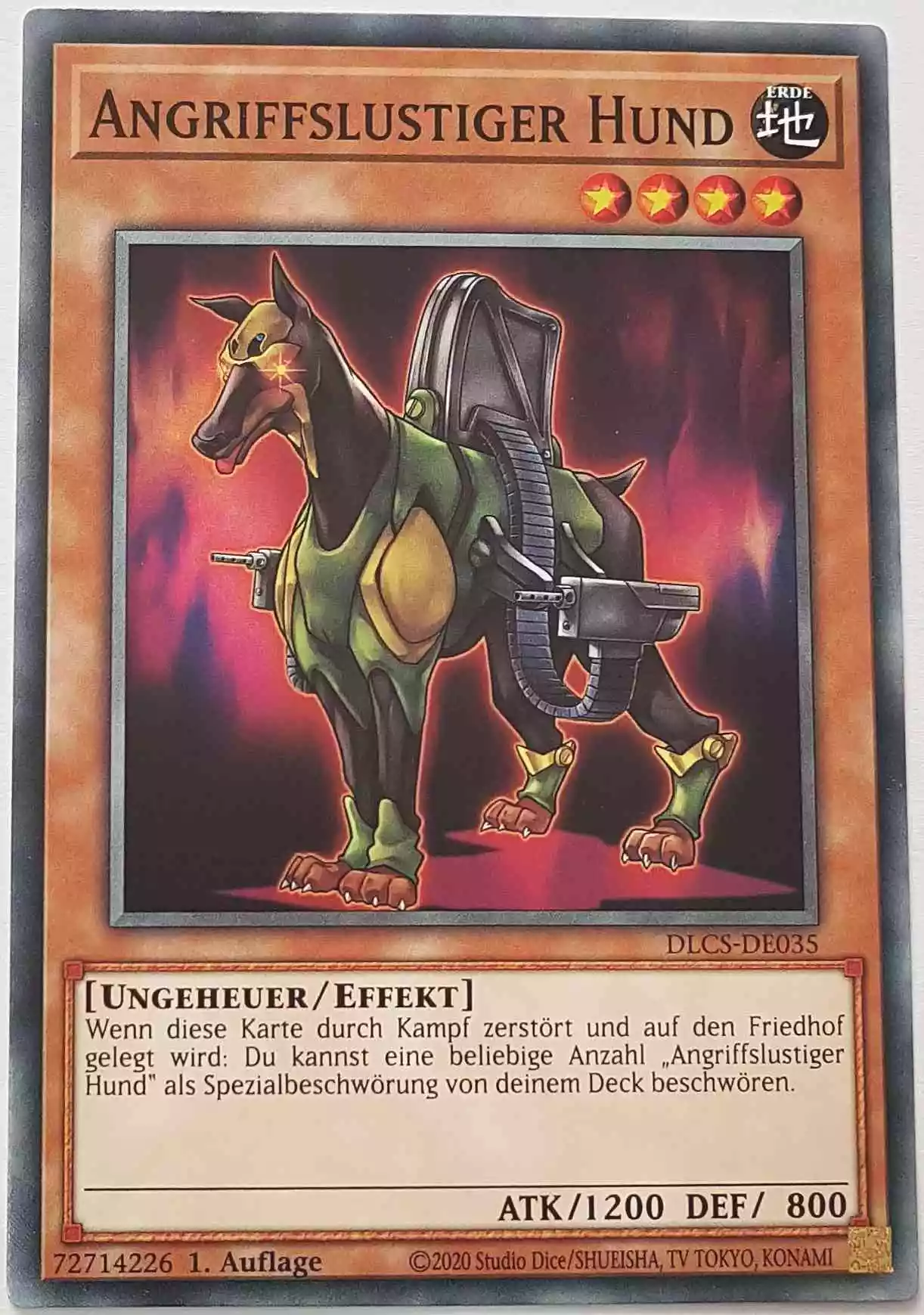 Angriffslustiger Hund DLCS-DE035 ist in Common Yu-Gi-Oh Karte aus Dragons of Legend The Complete Series 1.Auflage