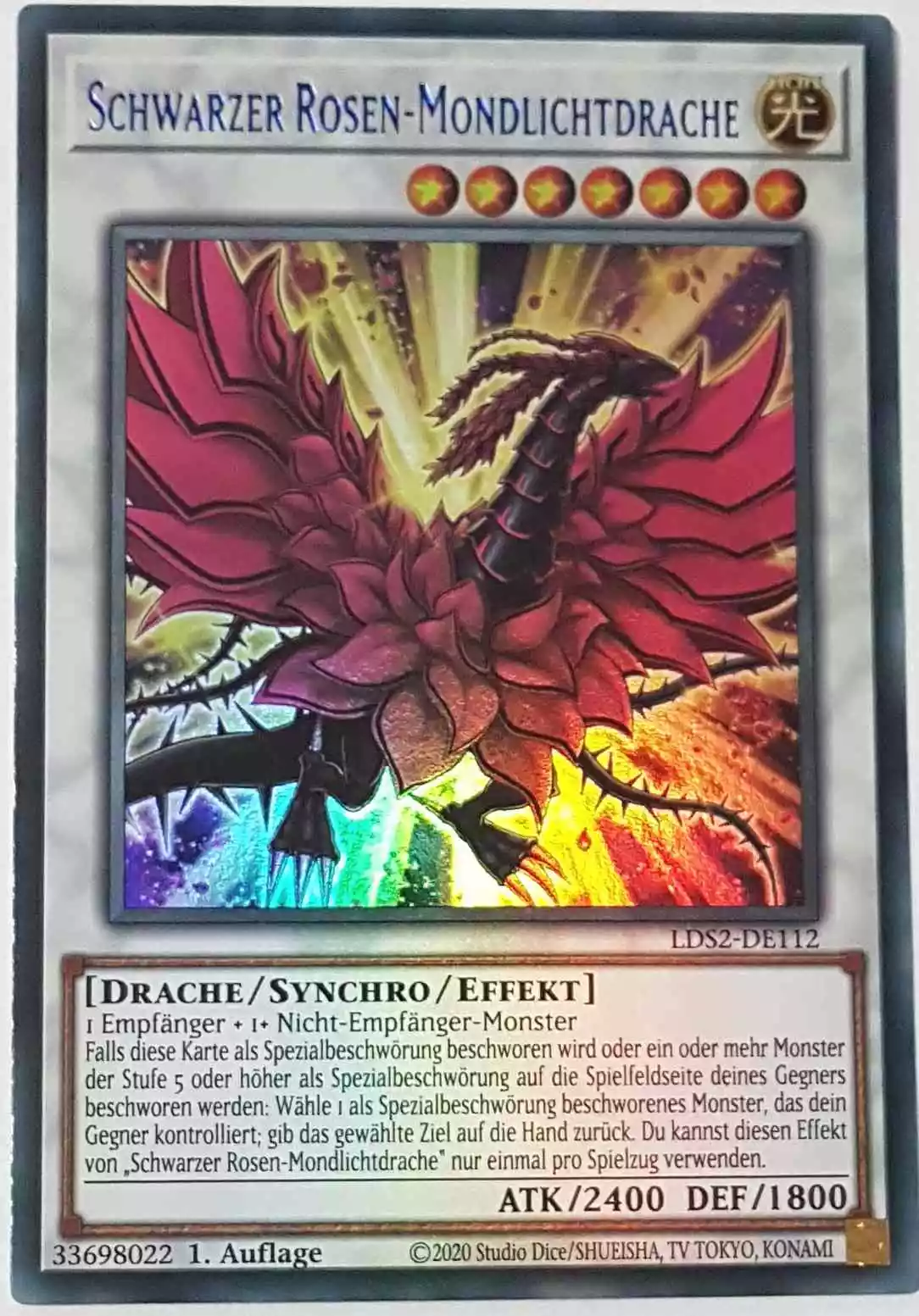 Schwarzer Rosen-Mondlichtdrache (blau) LDS2-DE112 ist in Colorful Ultra Rare Yu-Gi-Oh Karte aus Legendary Duelists: Season 2 1.Auflage