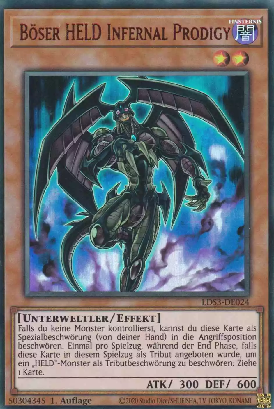 Böser HELD Infernal Prodigy (rot) LDS3-DE024 ist in Colorful Ultra Rare Yu-Gi-Oh Karte aus Legendary Duelists Season 3 1.Auflage