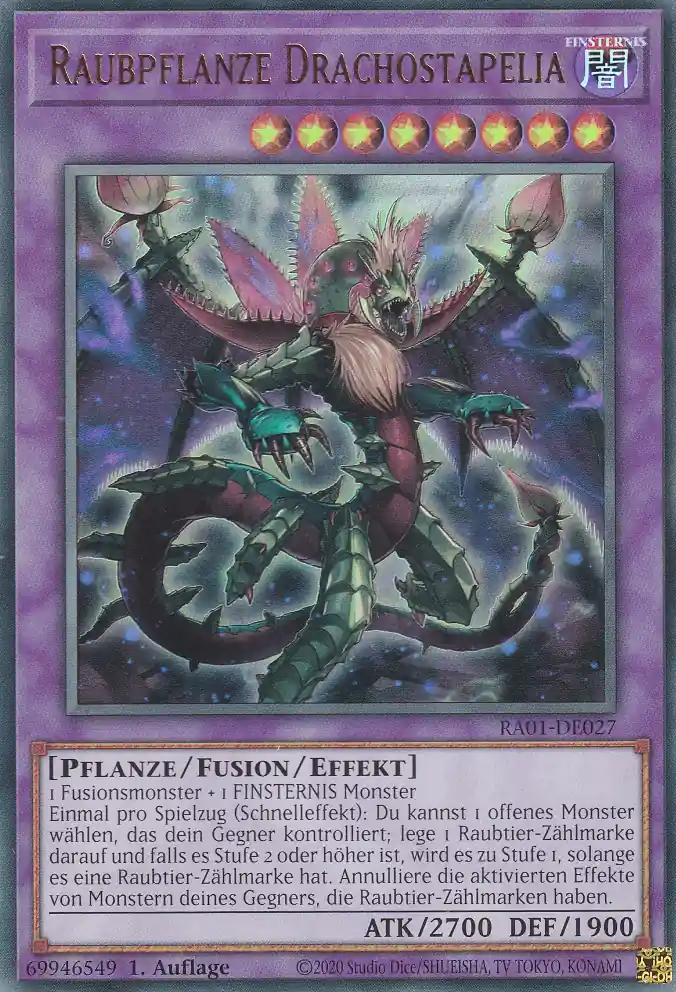 ra01-de027-ur-raubpflanze-drachostapelia-ultra-rare-25th-anniversary-rarity-collection Raubpflanze Drachostapelia RA01-DE027 ist in Ultra Rare Yu-Gi-Oh Karte aus 25th Anniversary Rarity Collection 1.Auflage