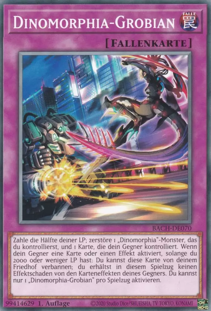 Dinomorphia-Grobian BACH-DE070 ist in Common Yu-Gi-Oh Karte aus Battle of Chaos 1.Auflage