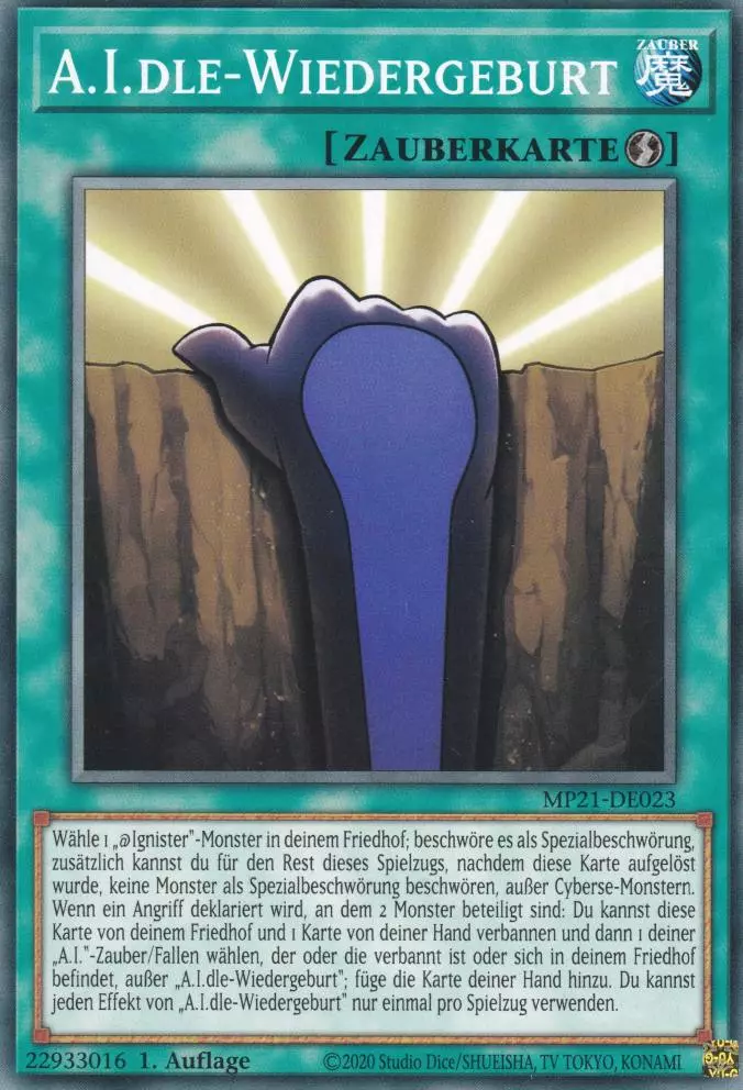 A.I.dle-Wiedergeburt MP21-DE023 ist in Common Yu-Gi-Oh Karte aus Tin of Ancient Battles 1.Auflage