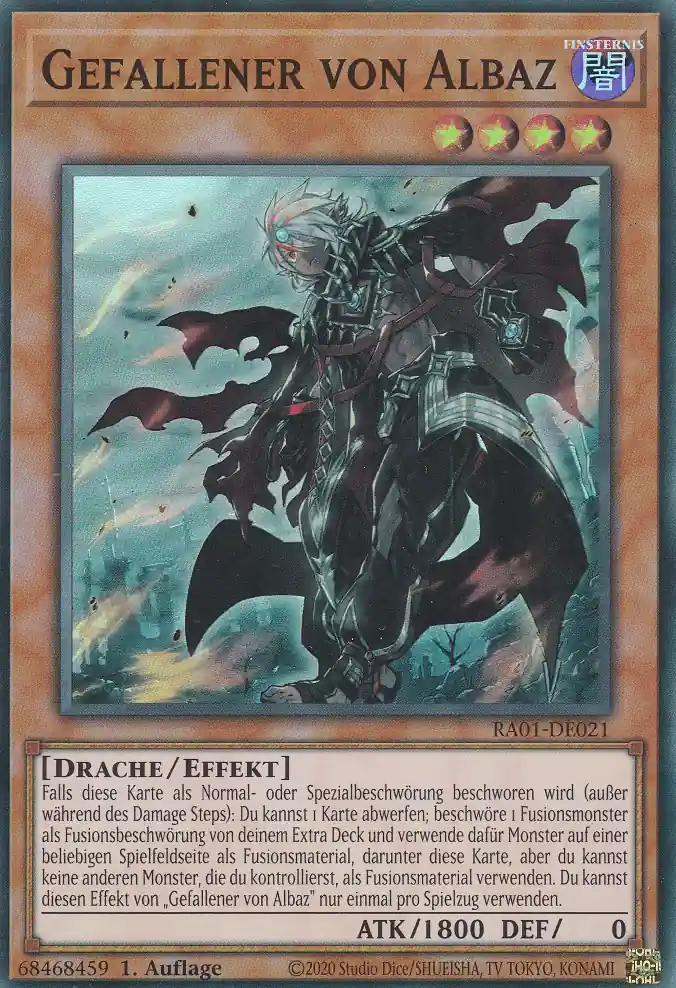 Gefallener von Albaz RA01-DE021 ist in Super Rare Yu-Gi-Oh Karte aus 25th Anniversary Rarity Collection 1.Auflage