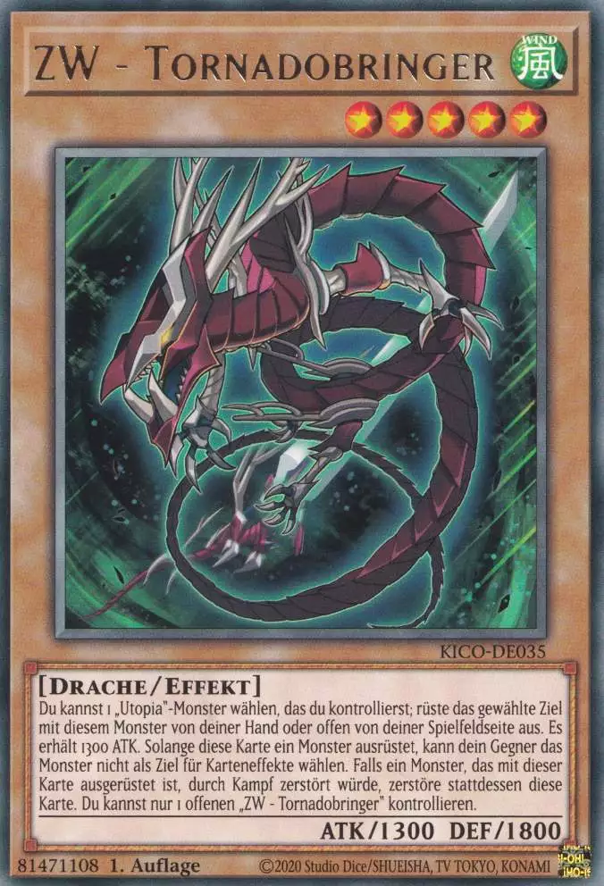 ZW - Tornadobringer KICO-DE035 ist in Rare Yu-Gi-Oh Karte aus King's Court 1.Auflage