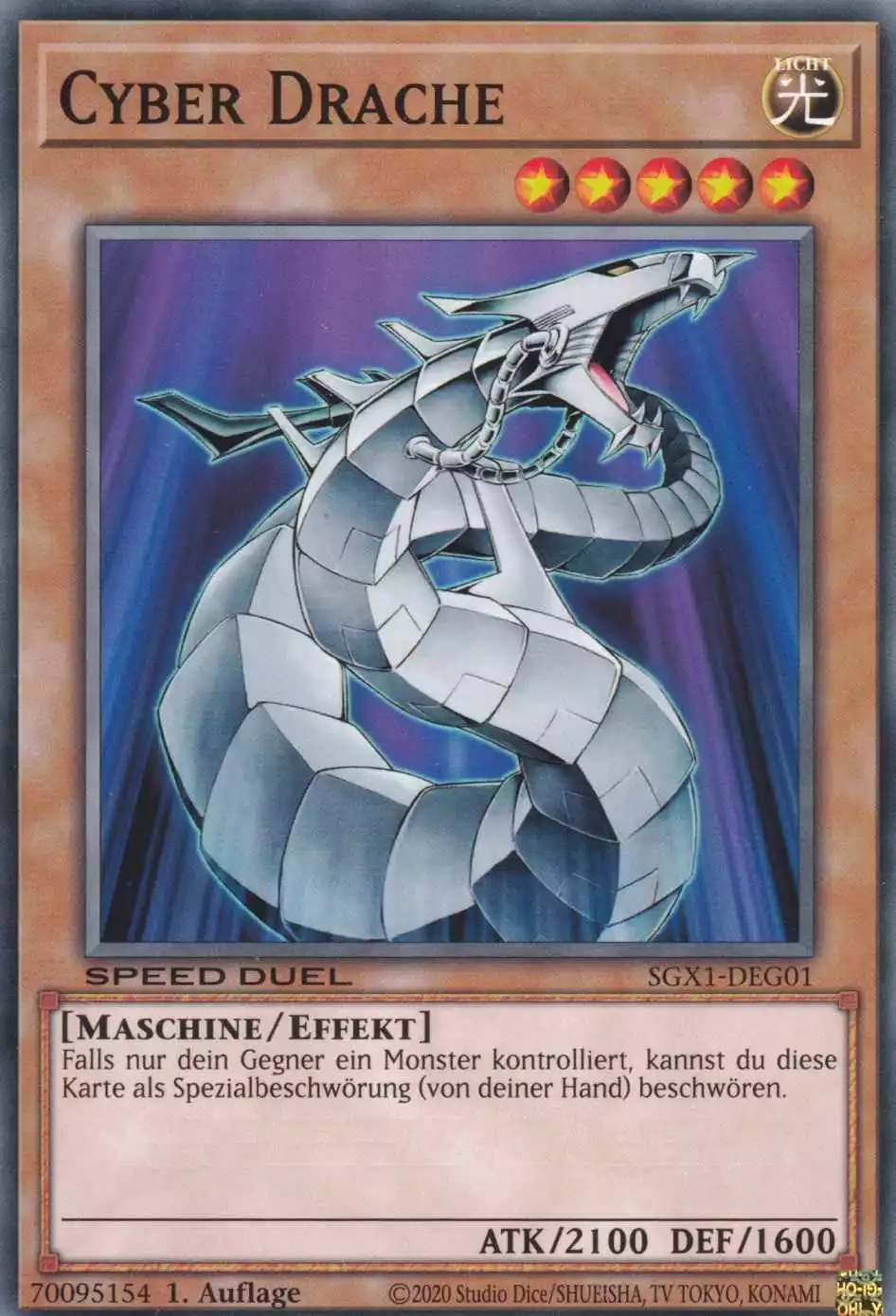 Cyber Drache SGX1-DEG01 ist in Common Yu-Gi-Oh Karte aus Speed Duel GX Duel Academy Box 1.Auflage