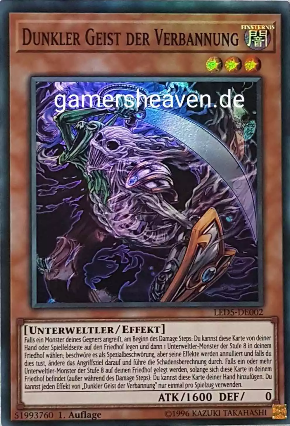 Dunkler Geist der Verbannung LED5-DE002 ist in Super Rare aus Legendary Duelists: Immortal Destiny 1.Auflage