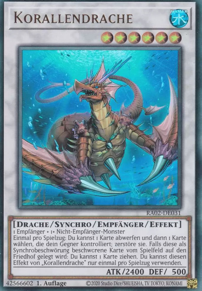 Korallendrache RA02-DE031 ist in Ultra Rare Yu-Gi-Oh Karte aus 25th Anniversary Rarity Collection 2 1.Auflage