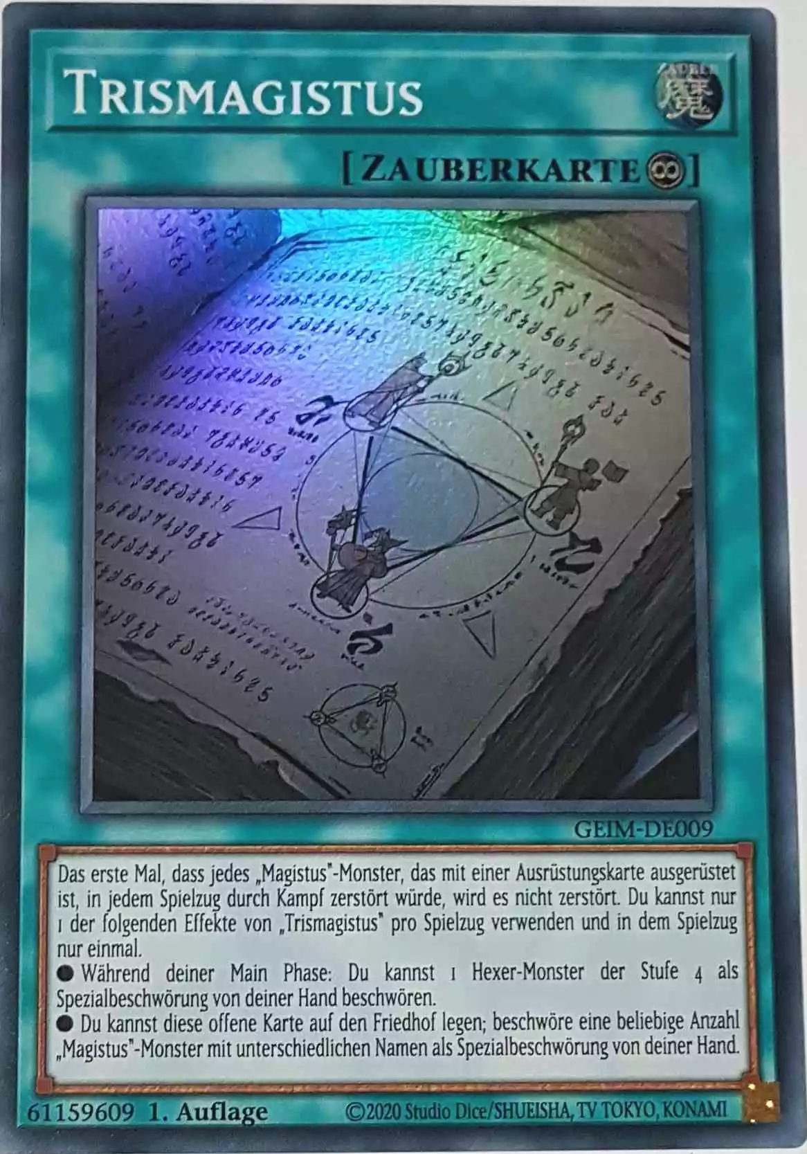 Trismagistus GEIM-DE009 ist in Super Rare Yu-Gi-Oh Karte aus Genesis Impact 1. Auflage