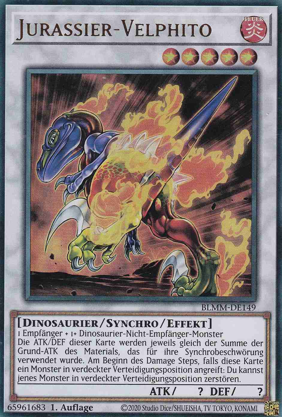 Jurassier-Velphito BLMM-DE149 ist in Ultra Rare Yu-Gi-Oh Karte aus Battles of Legend Monster Mayhem 1.Auflage