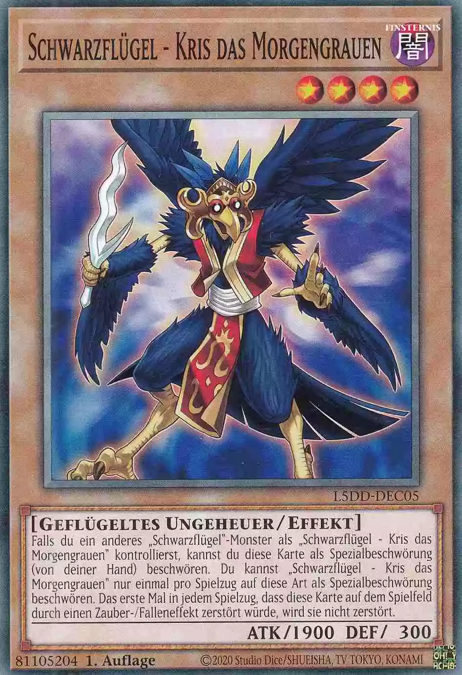 Schwarzflügel - Kris das Morgengrauen L5DD-DEC05 ist in Common Yu-Gi-Oh Karte aus Legendary 5D’s Decks 1.Auflage