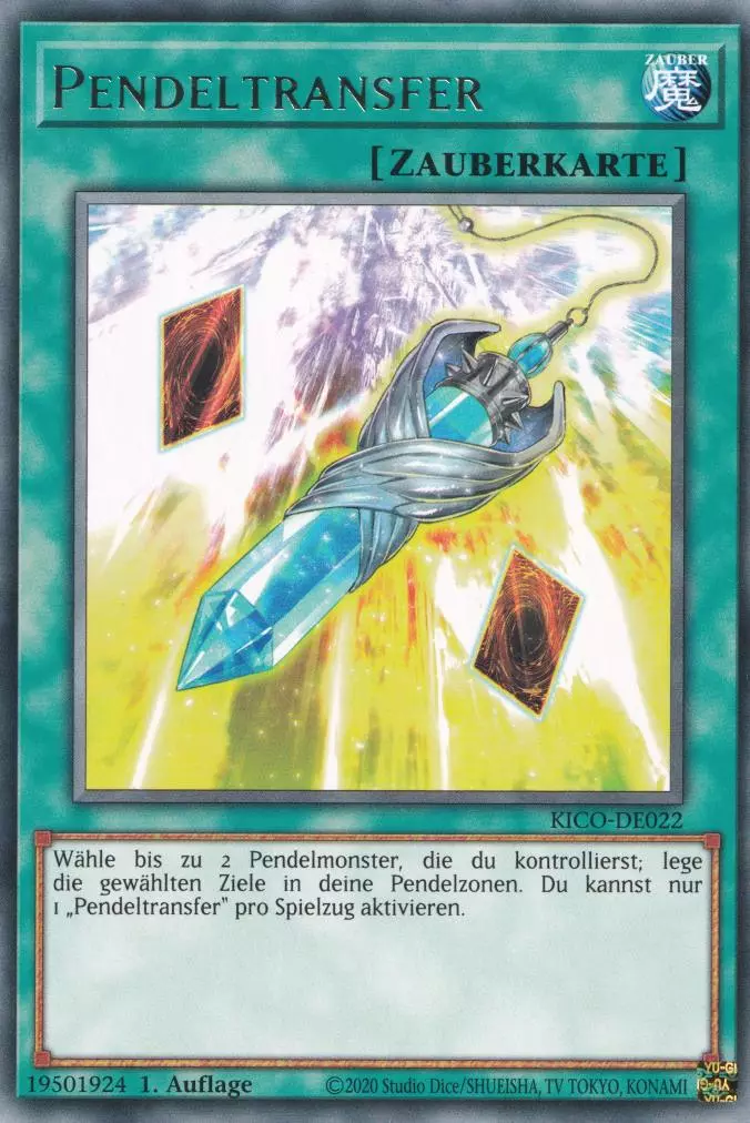 Pendeltransfer KICO-DE022 ist in Rare Yu-Gi-Oh Karte aus King's Court 1.Auflage