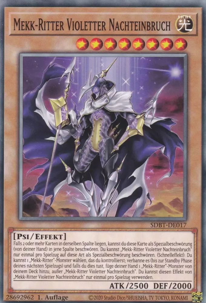 Mekk-Ritter Violetter Nachteinbruch SDBT-DE017 ist in Common Yu-Gi-Oh Karte aus Structure Deck: Beware of Traptrix 1.Auflage