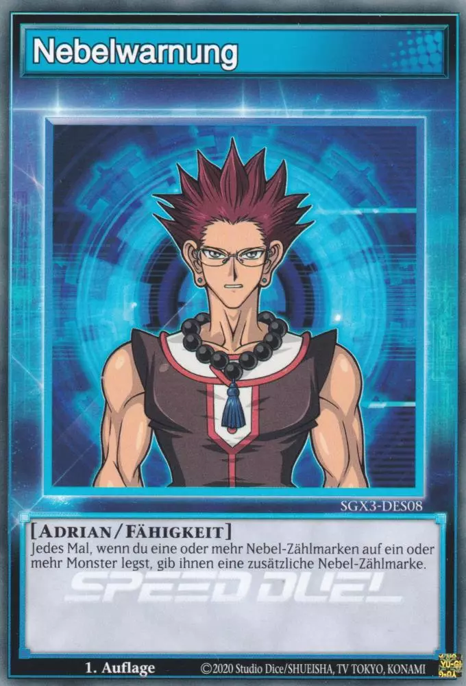 Nebelwarnung SGX3-DES08 ist in Common Yu-Gi-Oh Karte aus Speed Duel GX: Duelists of Shadows 1.Auflage