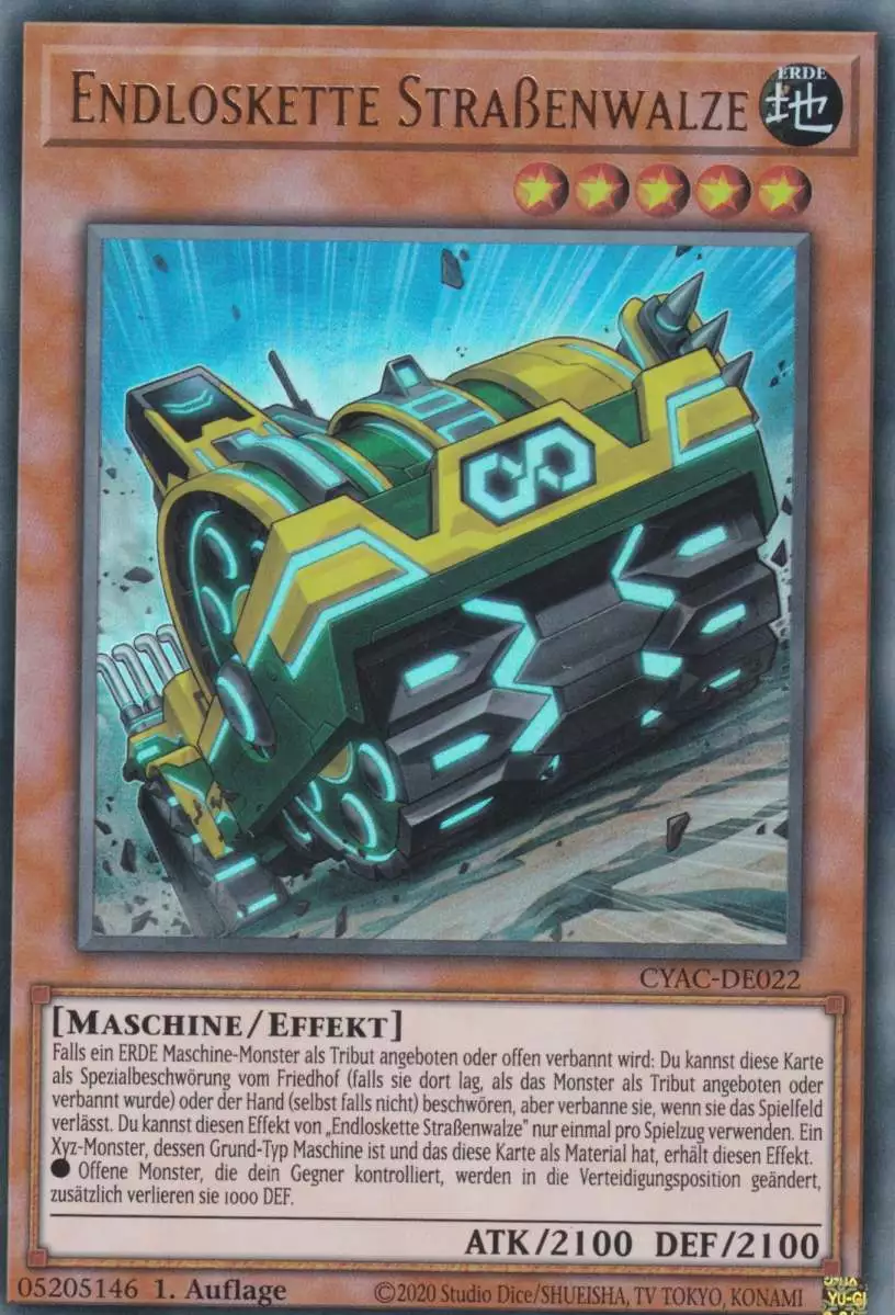 cyac-de022-endloskette-strassenwalze-ultra-rare-cyberstorm-access Endloskette Straßenwalze CYAC-DE022 ist in Ultra Rare Yu-Gi-Oh Karte aus Cyberstorm Access 1.Auflage
