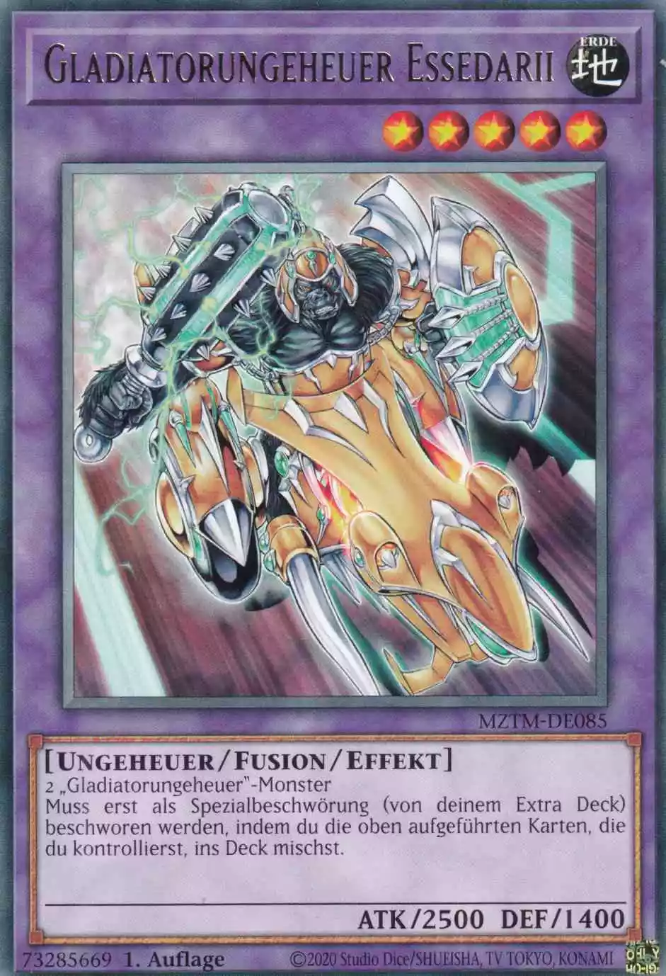 Gladiatorungeheuer Essedarii MZTM-DE085 ist in Rare Yu-Gi-Oh Karte aus Maze of the Master 1.Auflage