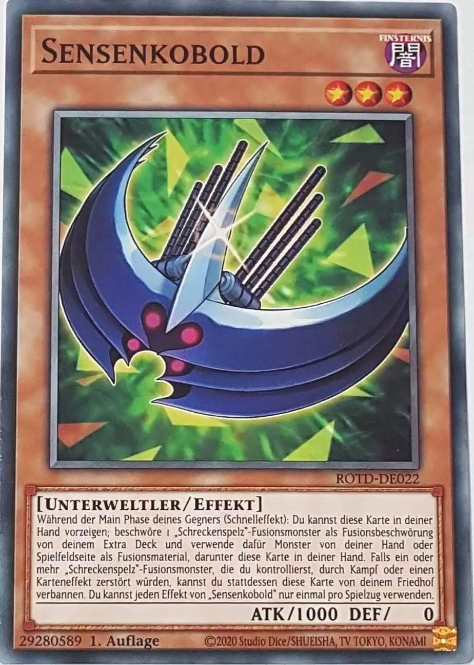 Sensenkobold ROTD-DE022 ist in Common Yu-Gi-Oh Karte aus Rise of the Duelist 1.Auflage