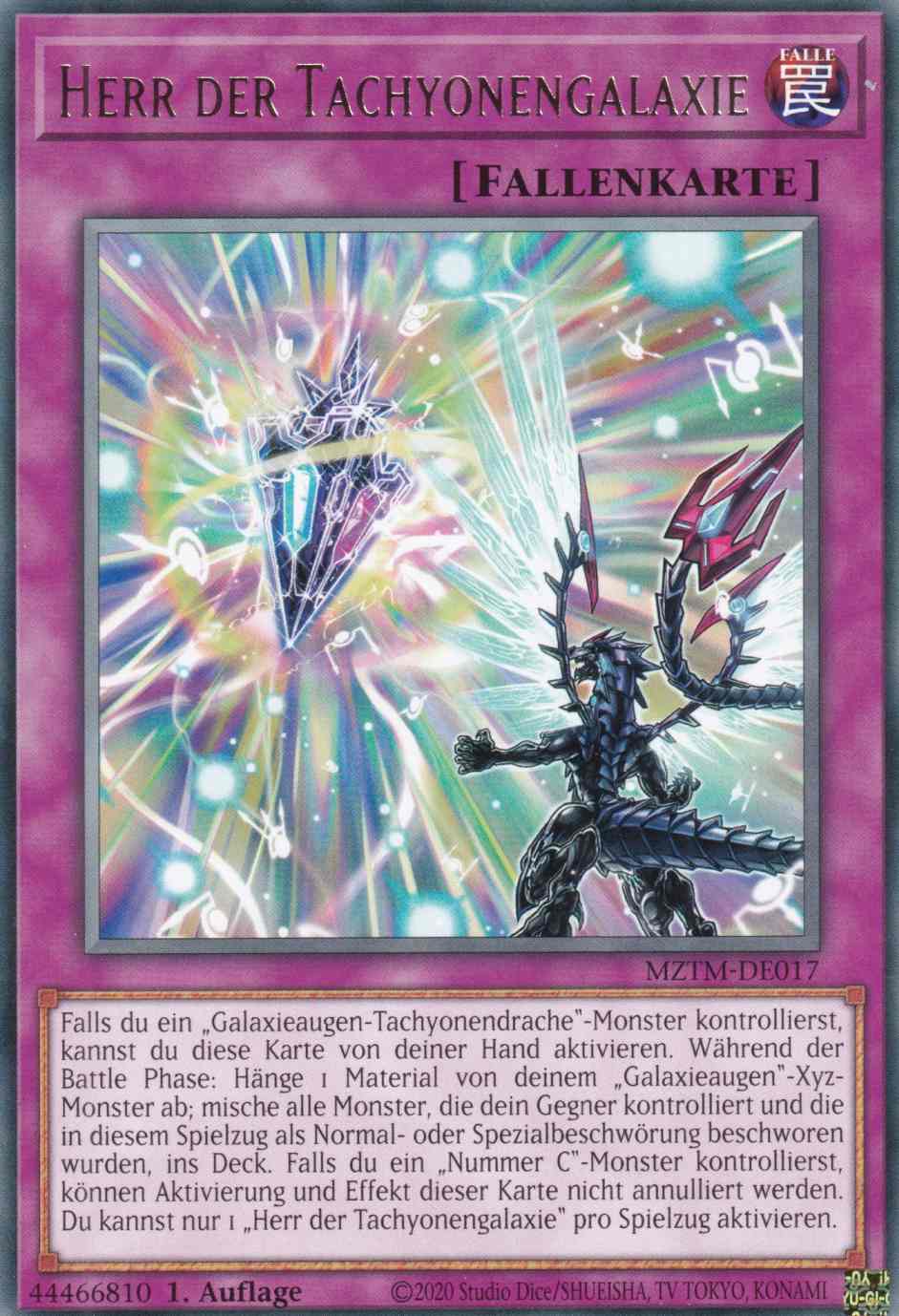 Herr der Tachyonengalaxie MZTM-DE017 ist in Rare Yu-Gi-Oh Karte aus Maze of the Master 1.Auflage