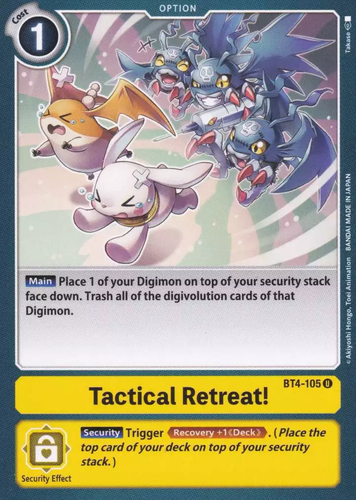 bt4-105-tactical-retreat-uncommon-great-legend-bt04 Tactical Retreat! BT4-105 ist in Uncommon. Die Digimon Karte ist aus Great Legend BT04